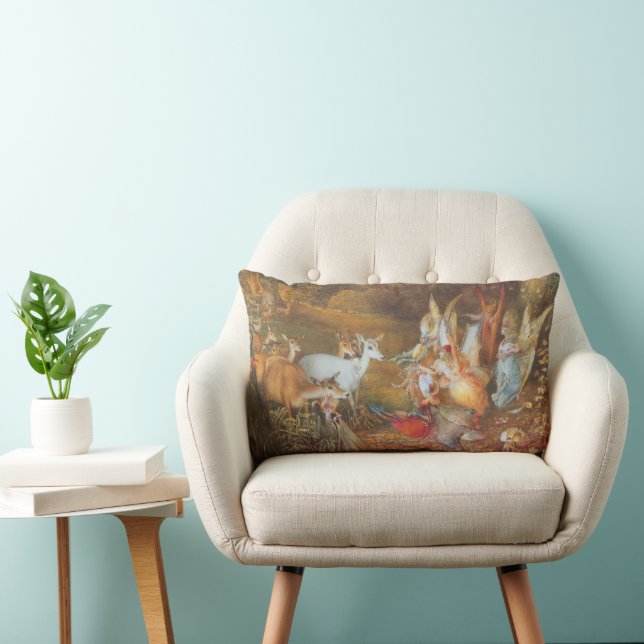 Enchanted Forest by artist John Anster Fitzgerald Lumbar Pillow (Chair)