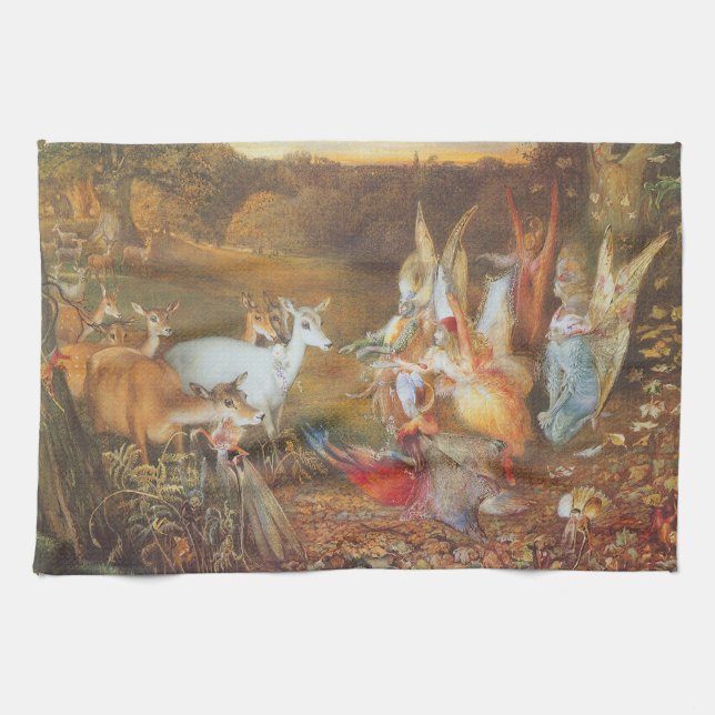 Enchanted Forest by artist John Anster Fitzgerald Towel (Horizontal)