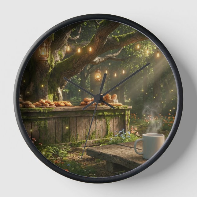 Enchanted Forest Cafe Wall Clock (Front)