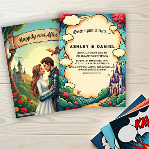 Enchanted Forest Castle Woodland Fairytale Wedding Invitation