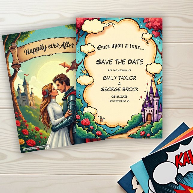 Enchanted Forest Castle Woodland Fairytale Wedding Save The Date (Creator Uploaded)