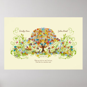 Enchanted Forest Circle of Love Wedding Tree Poster