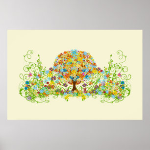 Enchanted Forest Circle of Love Wedding Tree Poster