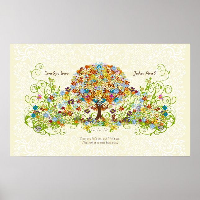 Enchanted Forest Circle of Love Wedding Tree Poster (Front)