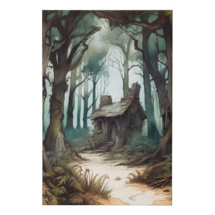 Enchanted Forest Cottage Faux Canvas Print