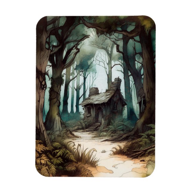Enchanted Forest Cottage Magnet (Vertical)