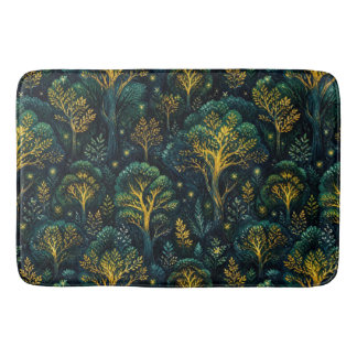 Enchanted Forest Dark Emerald Magical woodland Bath Mat