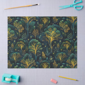 Enchanted Forest Dark Emerald Magical woodland Tissue Paper