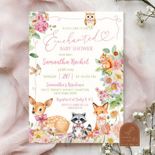 Enchanted Forest Deer Girl Baby Shower Invitation