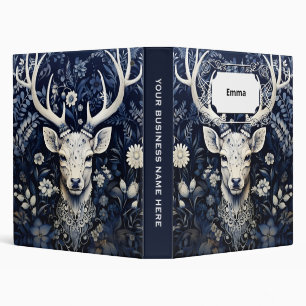 Enchanted Forest Deer Winter Bloom 3 Ring Binder
