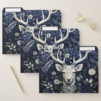 Enchanted Forest Deer Winter Bloom File Folder