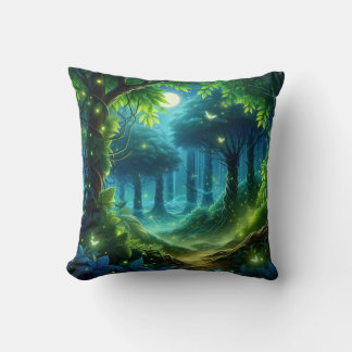 Enchanted Forest Design Throw Pillow