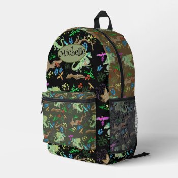 Enchanted Forest Dragon Pattern Printed Backpack by Shadowind_ErinCooper at Zazzle