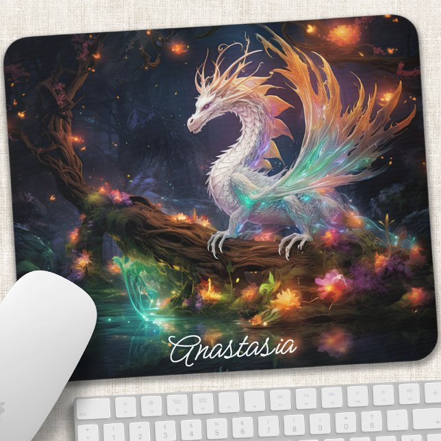 Enchanted Forest Dragon Personalized Mouse Pad (Creator Uploaded)