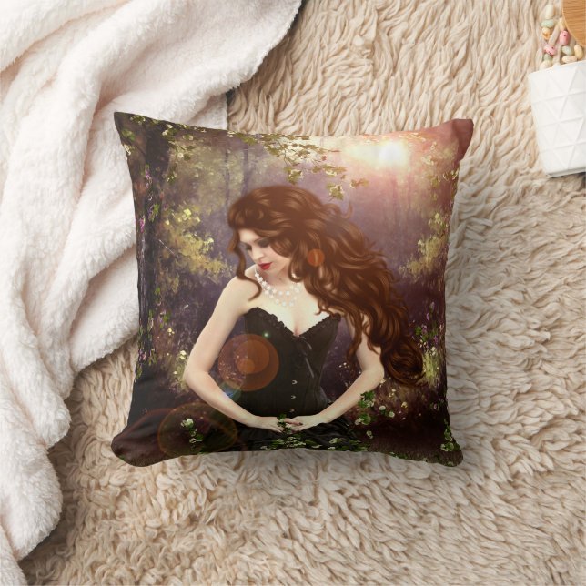 Enchanted Forest Dream Throw Pillow (Blanket)