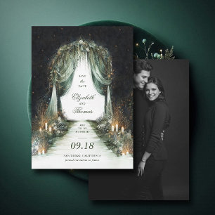 Enchanted Forest Dreamy Night Canopy Photo Wedding Save The Date