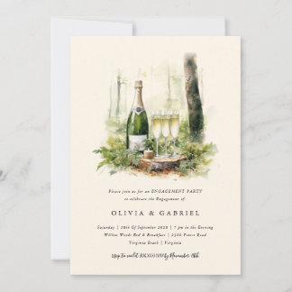 Enchanted Forest Elegant Engagement Party Invitation