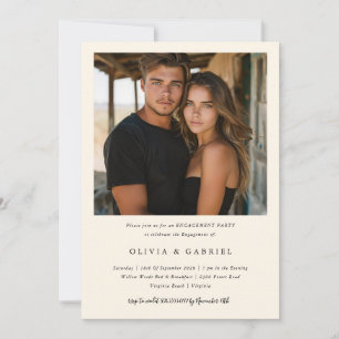 Enchanted Forest Elegant Photo Engagement Party Invitation