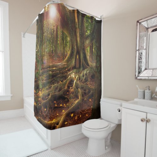 Enchanted Forest Elves Sprites Shower Curtain