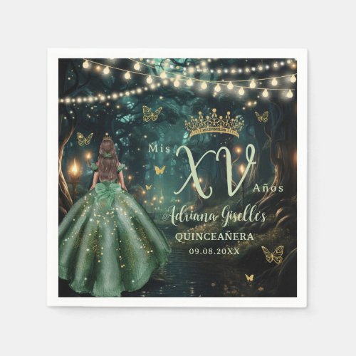 Enchanted Forest Emerald Green Dress Quinceañera