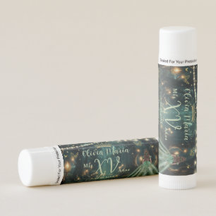 Enchanted Forest Emerald Green Quinceañera Favors Lip Balm