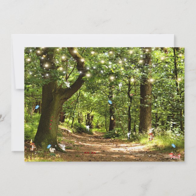 Enchanted Forest Fairies Butterflies LadyBugs  Invitation (Front)