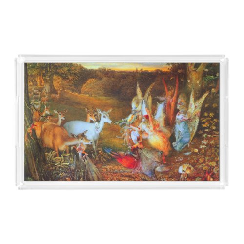 ENCHANTED FOREST FairiesDeers and Fawns In Autumn Acrylic Tray