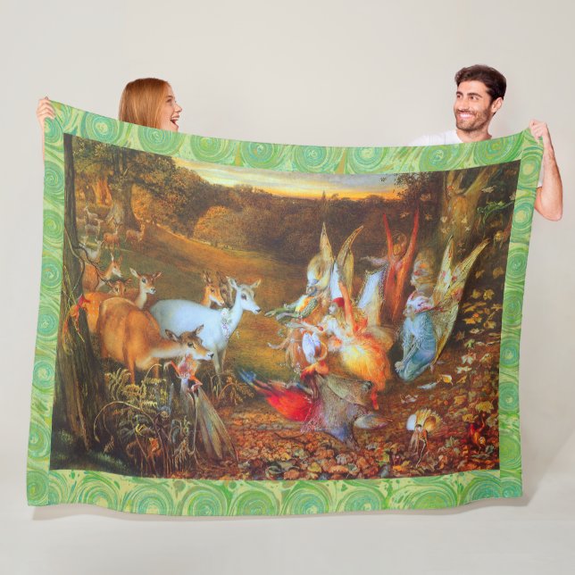 ENCHANTED FOREST Fairies,Deers and Fawns In Autumn Fleece Blanket (In Situ)