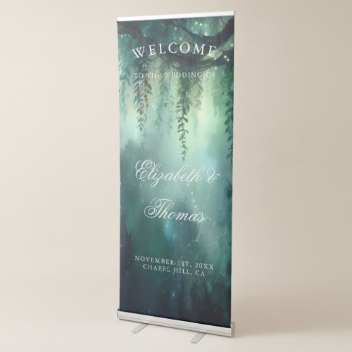 Enchanted Forest Fairies Garden Wedding Welcome Retractable Banner