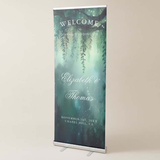 Enchanted Forest Fairies Garden Wedding Welcome Retractable Banner (3/4)