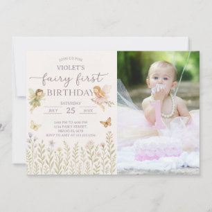 Enchanted Forest Fairy 1st Birthday Invitation