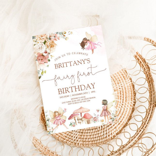 Enchanted Forest Fairy 1st Birthday Invitation (Creator Uploaded)