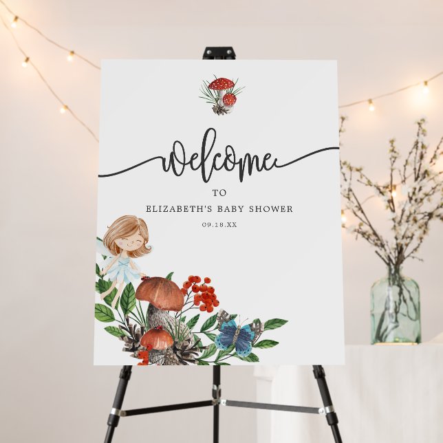 Enchanted Forest Fairy | Baby Shower Welcome Sign (In Situ (Stand))