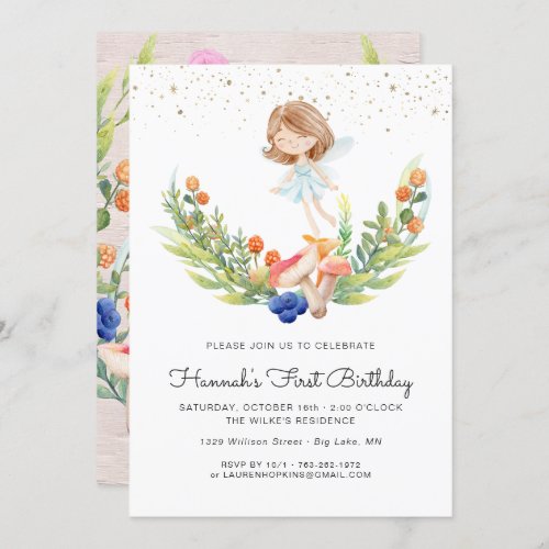 Enchanted Forest Fairy Birthday Invitation