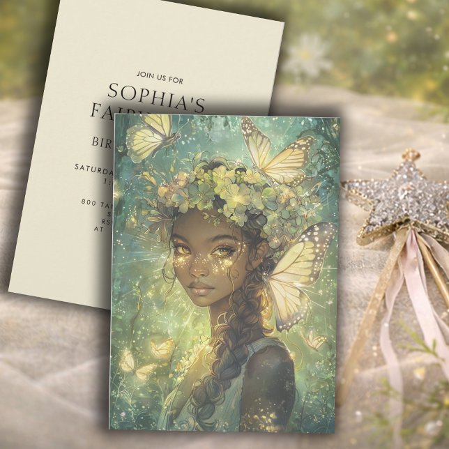Enchanted Forest Fairy Fairy First Birthday Invitation (Creator Uploaded)