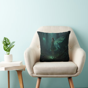 Enchanted Forest Fairy Fantasy Art Throw Pillow