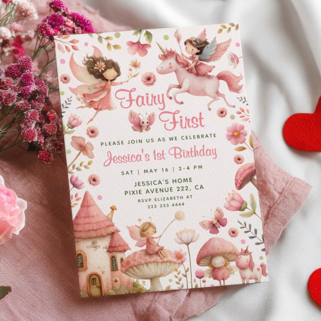 Enchanted Forest Fairy First Birthday Party Invitation (Creator Uploaded)