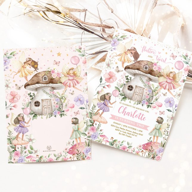 Enchanted Forest Fairy Floral Garden Girl Birthday Invitation (Creator Uploaded)