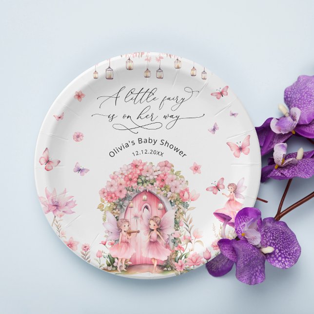 Enchanted Forest Fairy Flower Garden Baby Shower Paper Plates (Creator Uploaded)