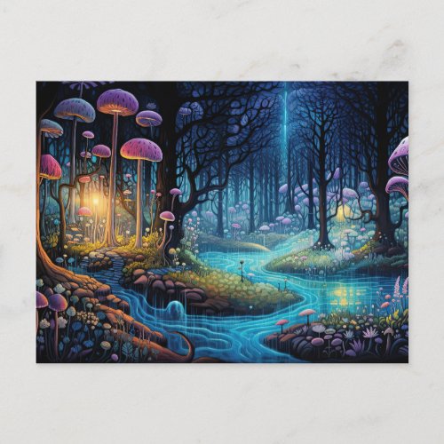 Enchanted Forest Fairy Garden Magical Dreamscape Postcard
