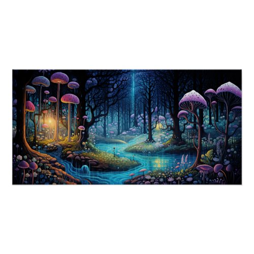 Enchanted Forest Fairy Garden Magical Dreamscape Poster