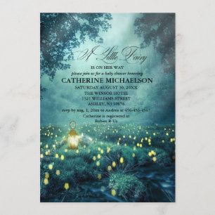 Enchanted Forest Fairy Girl Baby Shower Invitation