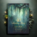 Enchanted Forest Fairy Gold Greenery 40th Birthday Invitation<br><div class="desc">A whimsical watercolor illustration of lush foliage in emerald green, sparkling with fairy lights and magic dust, decorates this 40th birthday invitation with an enchanted forest theme. An elegant, modern invitation for a fairytale celebration. Perfect for women who love the fairytale forest setting, the fairy forest or fairy garden theme...</div>