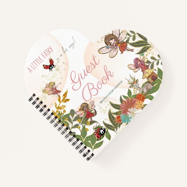 Enchanted Forest Fairy Greenery Ladybug Guest Book (Front)