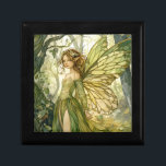Enchanted Forest Fairy Keepsake Gift Box<br><div class="desc">Enchanted emerald forest fairy keepsake box for kids. Emerald green and gold hues. Fairy pixie whimsical dark forest fairycore style.</div>