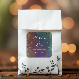 Enchanted Forest Fairy Lights Fantasy Wedding Square Sticker