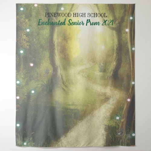 Enchanted Forest Fairy Lights Prom Backdrop 