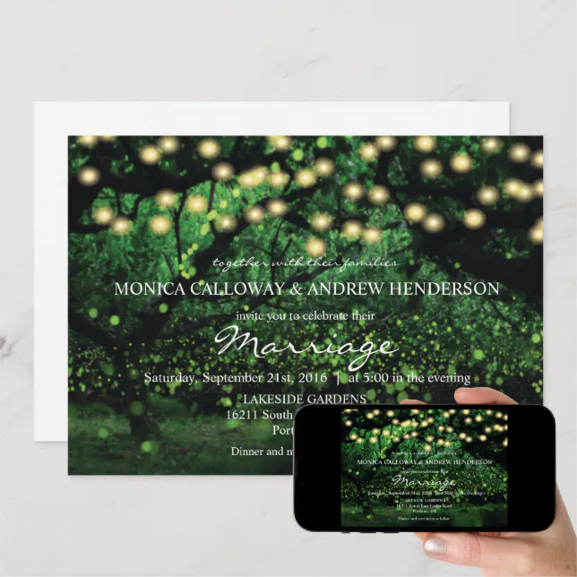 Enchanted Forest Fairy Lights Wedding Invitation Zazzle