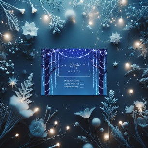 Enchanted Forest Fairy Lights Wedding Photo RSVP Card