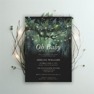 Enchanted Forest Fairy Lights Woodland Baby Shower Invitation